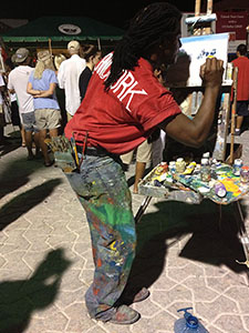 A Man painting at the San Pedro Lobster Festival