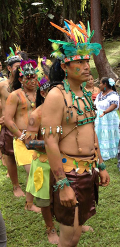 Men With Chest Beads and Feather Hat